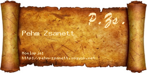 Pehm Zsanett névjegykártya